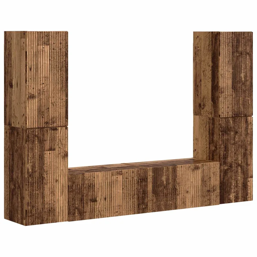 Ensemble meuble TV 6 pcs Bois Ancien Bois d'ingénierie - 2