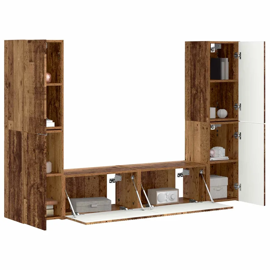 Ensemble meuble TV 6 pcs Bois Ancien Bois d'ingénierie - 3