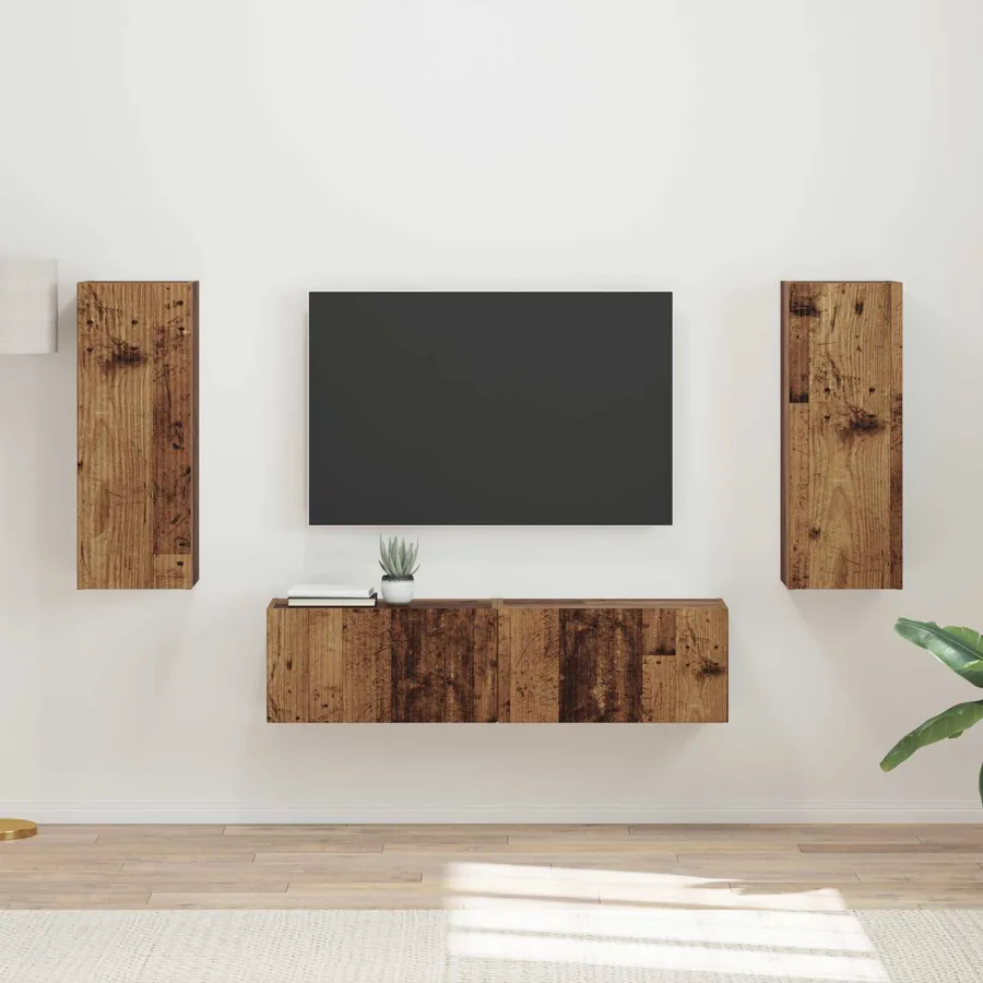 Ensemble meuble TV 2 pcs Bois ancien Bois d'ingénierie