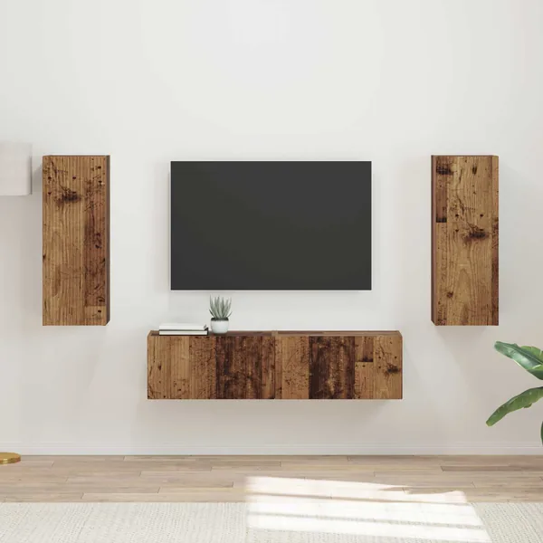 Ensemble meuble TV 2 pcs Bois ancien Bois d'ingénierie