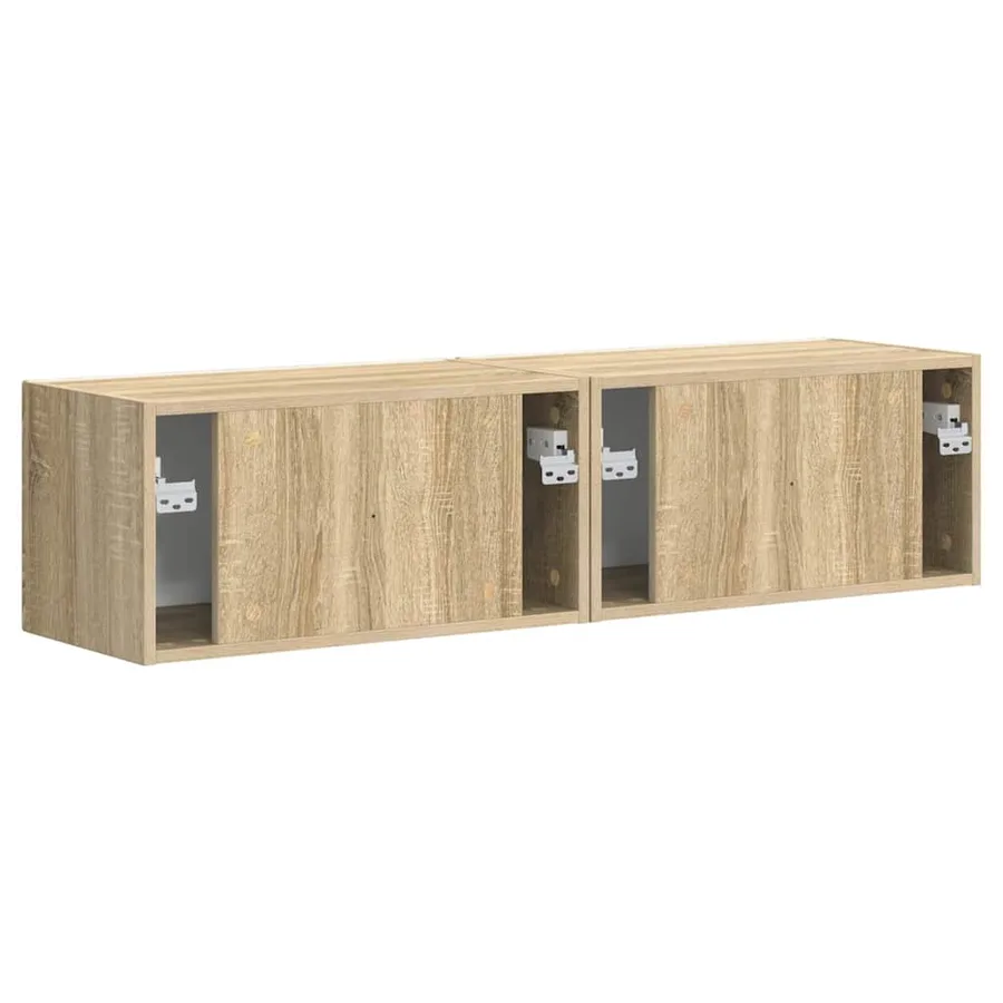 Meuble TV mural Montage mural 2 pcs Sonoma 60 x 31 x 29,5 cm - 9