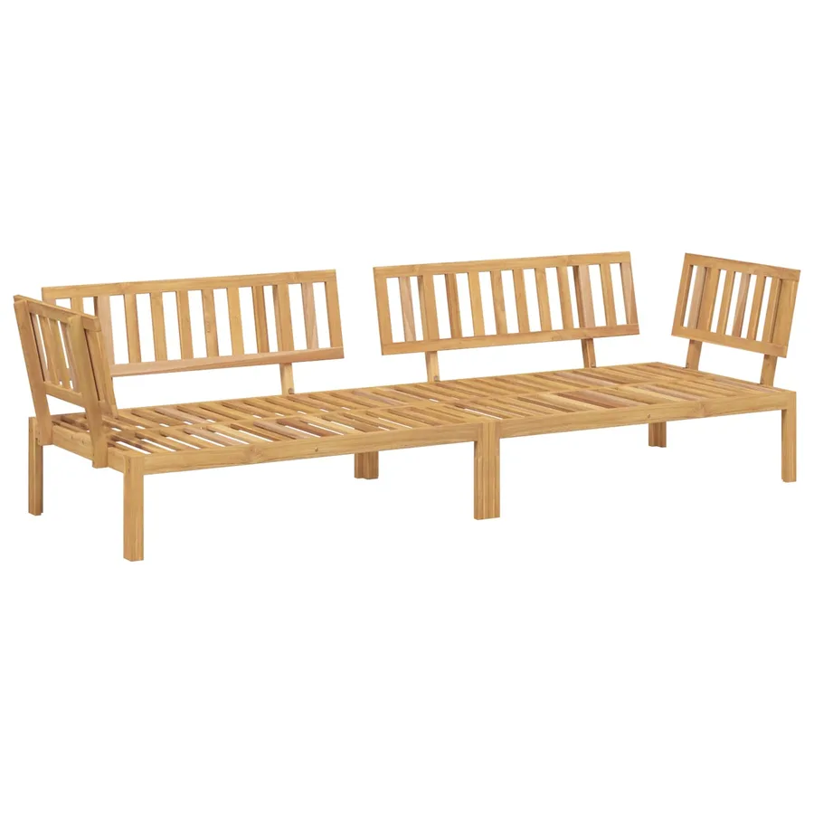 Ensemble de Canapés Uni 2 pcs Gris Bois d'Acacia Massif - 3