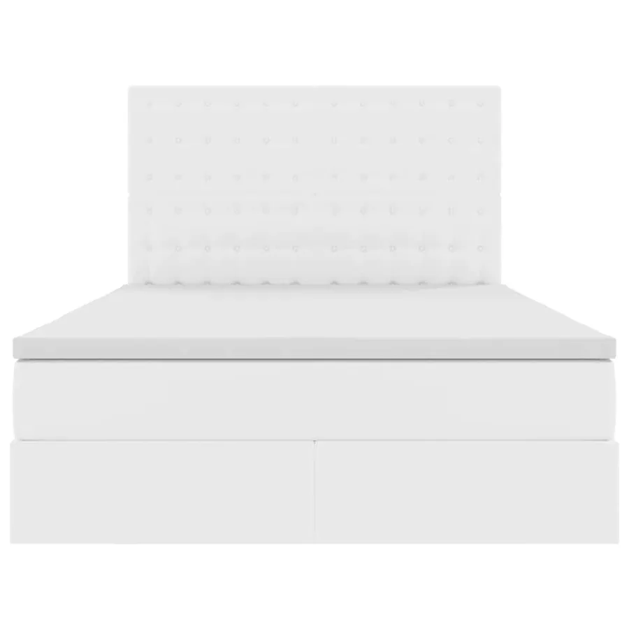 Lit de Rangement Blanc pur 140 x 190 cm Cuir synthétique - 7