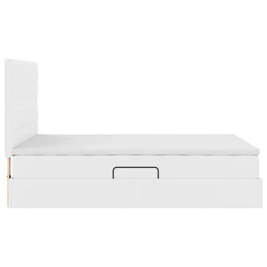 Lit de Rangement Blanc pur 140 x 190 cm Cuir synthétique - 8
