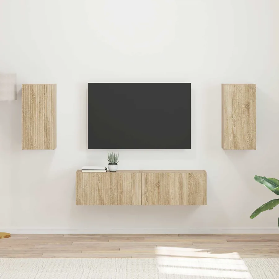 Ensemble meuble TV 4 pcs Chêne Sonoma Bois d'ingénierie