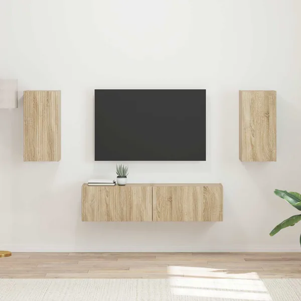 Ensemble meuble TV 4 pcs Chêne Sonoma Bois d'ingénierie