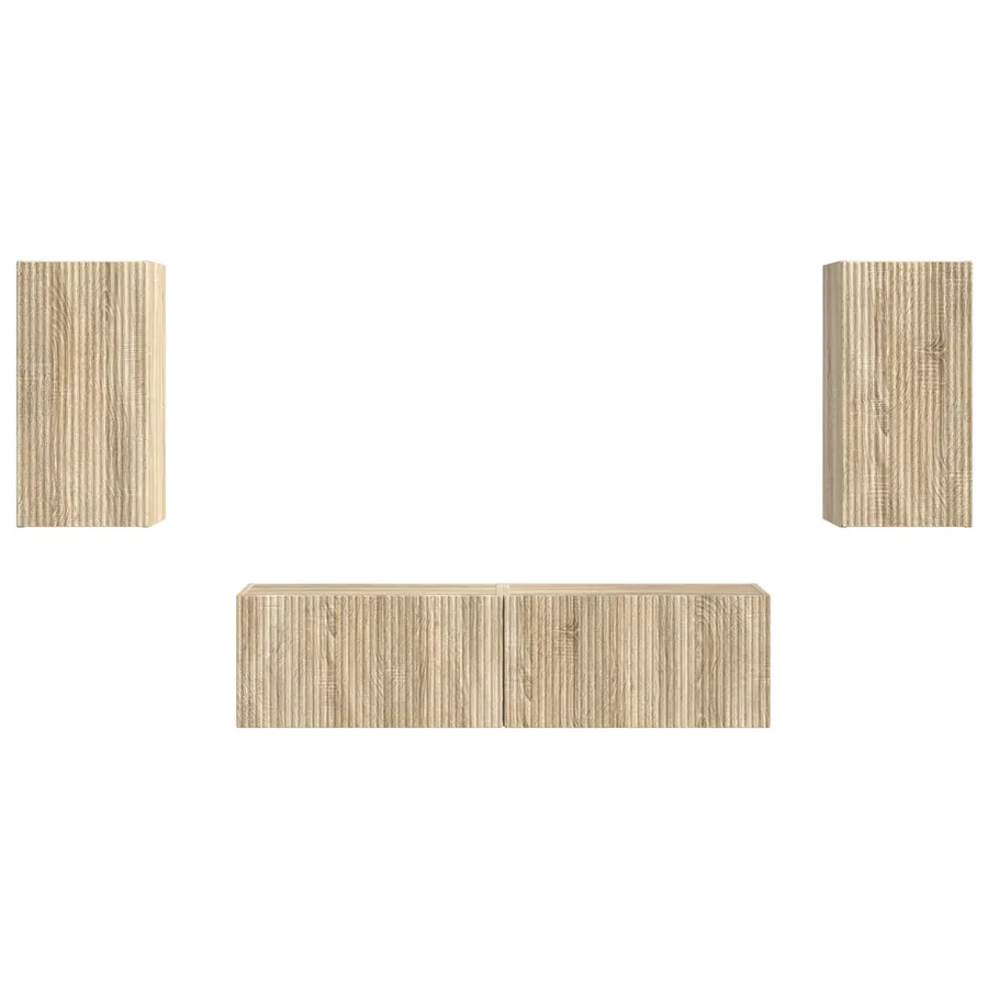 Ensemble meuble TV 4 pcs Chêne Sonoma Bois d'ingénierie - 7