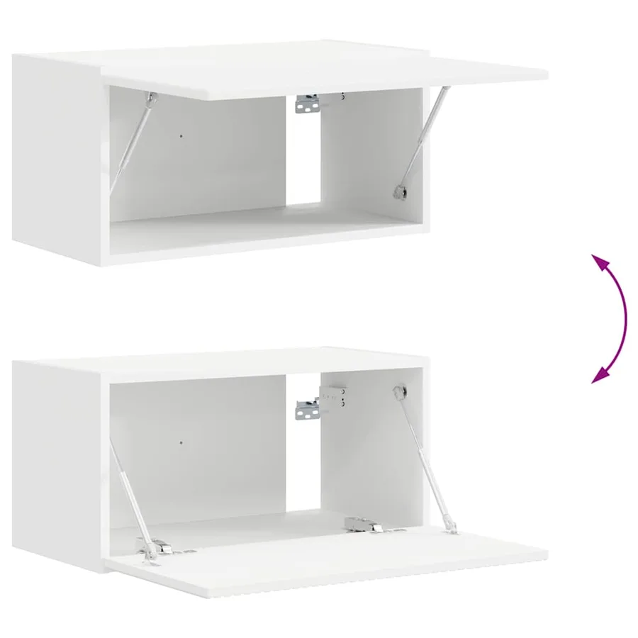 Meuble TV mural Blanc 60 x 31 x 29,5 cm Bois d'ingénierie - 11
