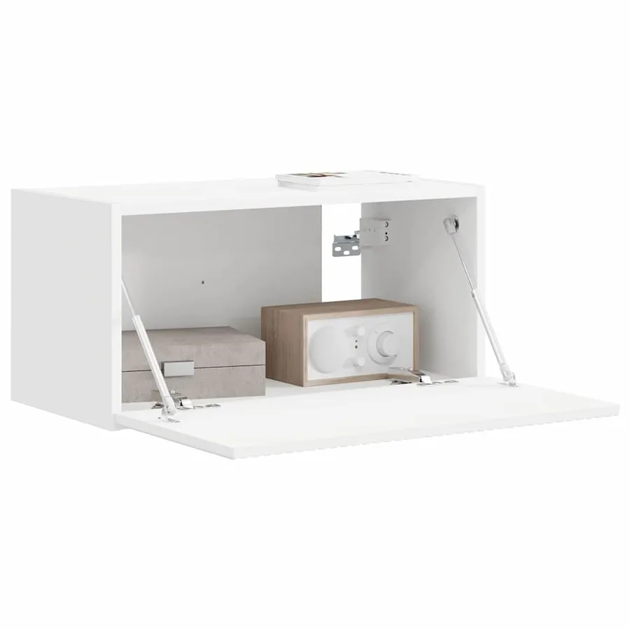 Meuble TV mural Blanc 60 x 31 x 29,5 cm Bois d'ingénierie - 3