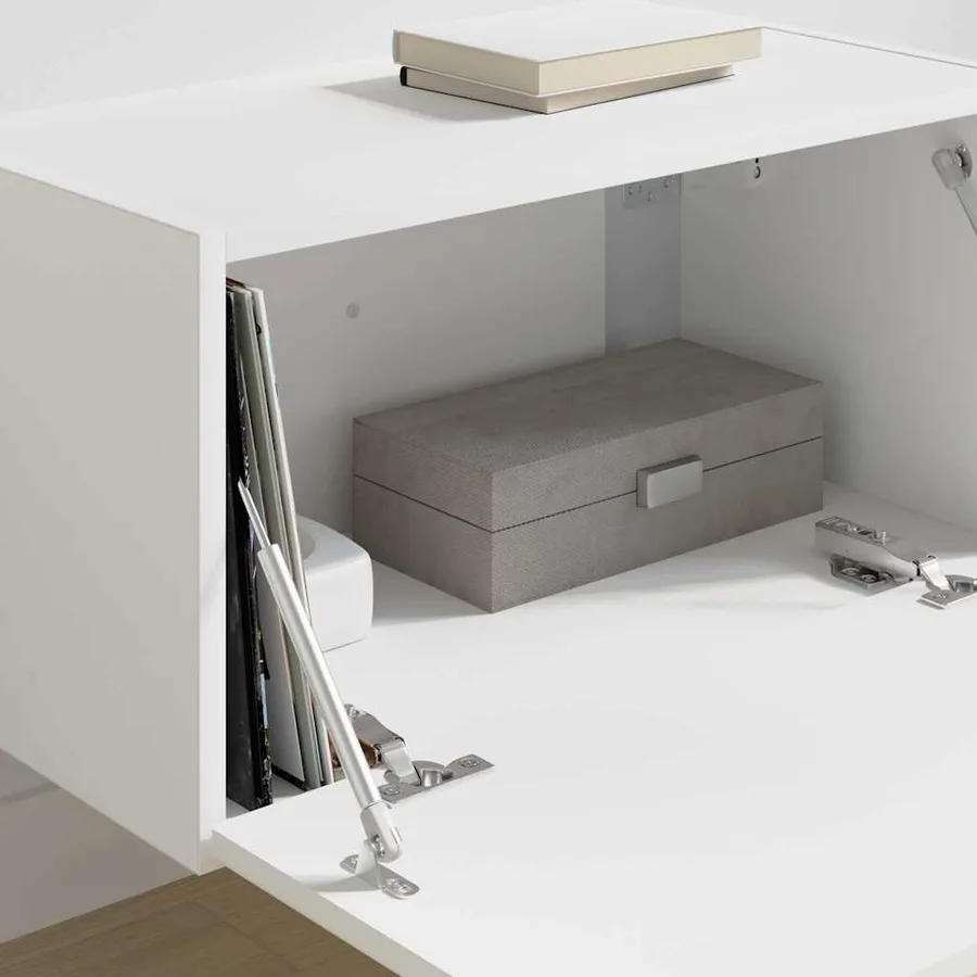 Meuble TV mural Blanc 60 x 31 x 29,5 cm Bois d'ingénierie - 4