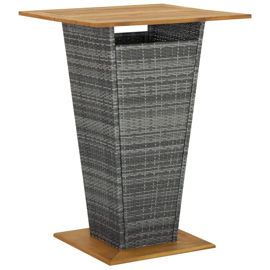 Ensemble de bar de jardin 9 pcs et coussins Résine tressée Gris - 3