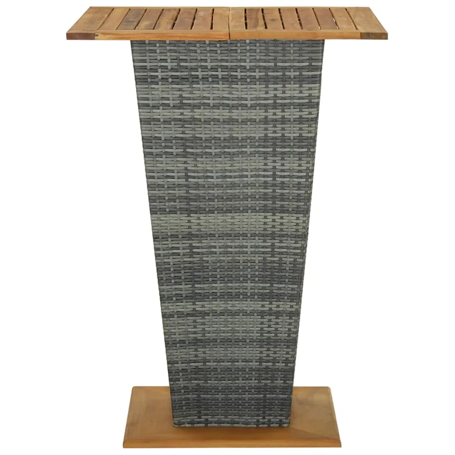 Ensemble de bar de jardin 9 pcs et coussins Résine tressée Gris - 5