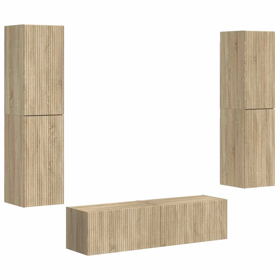Ensemble meuble TV 6 pcs Chêne Sonoma Bois d'ingénierie - 2