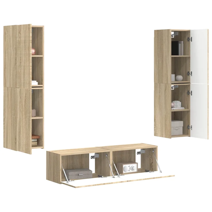 Ensemble meuble TV 6 pcs Chêne Sonoma Bois d'ingénierie - 3