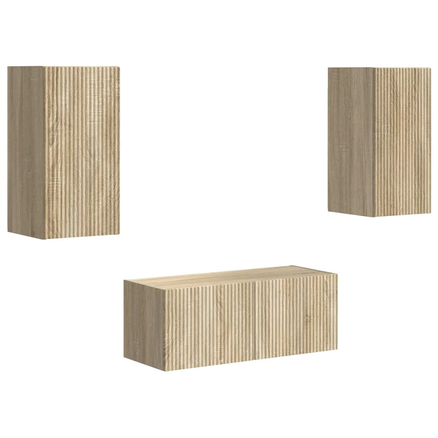 Ensemble meuble TV 6 pcs Chêne Sonoma Bois d'ingénierie - 2