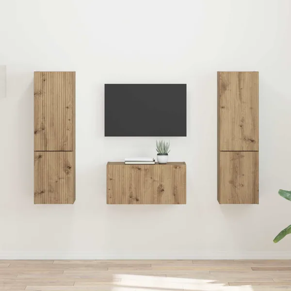 Ensemble meuble TV 5 pcs Chêne artisanal Bois d'ingénierie