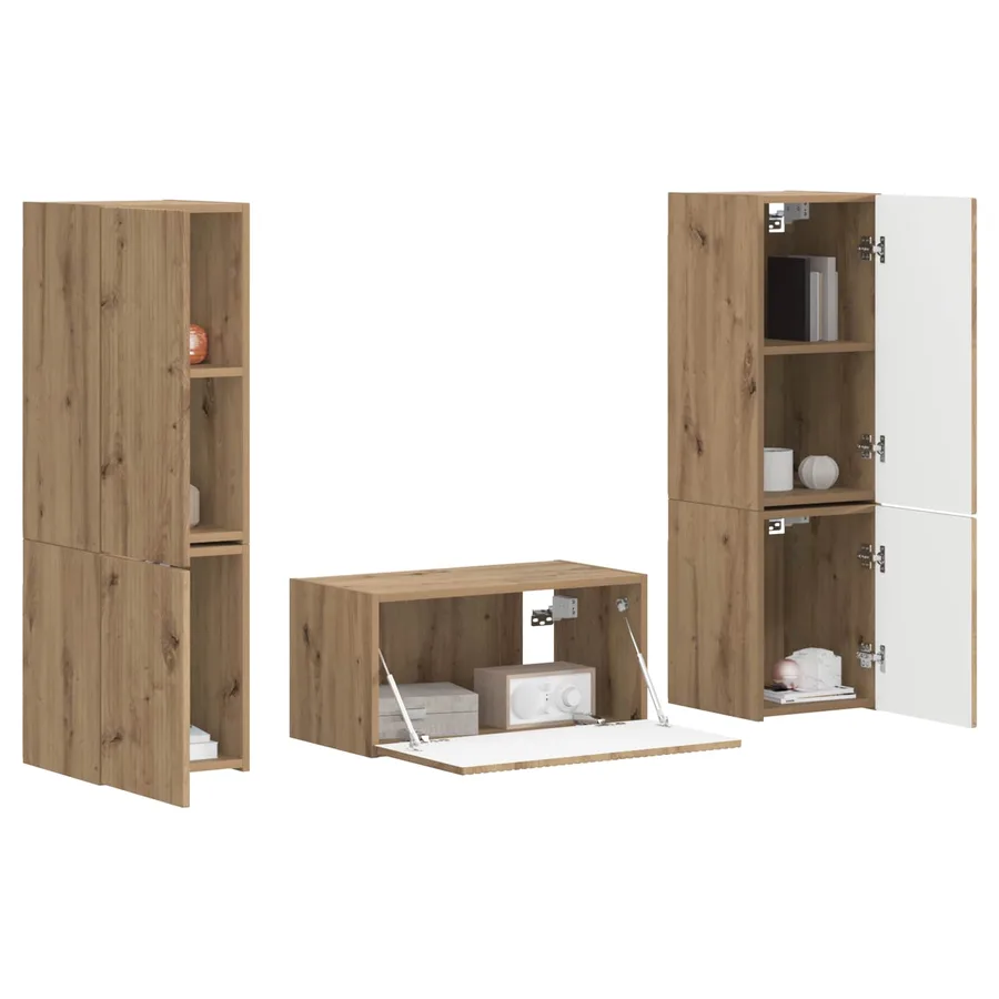 Ensemble meuble TV 5 pcs Chêne artisanal Bois d'ingénierie - 3