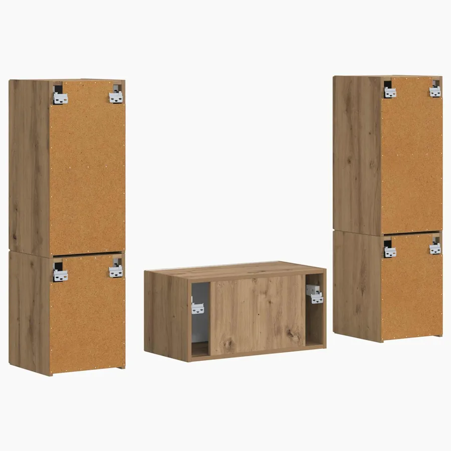 Ensemble meuble TV 5 pcs Chêne artisanal Bois d'ingénierie - 9