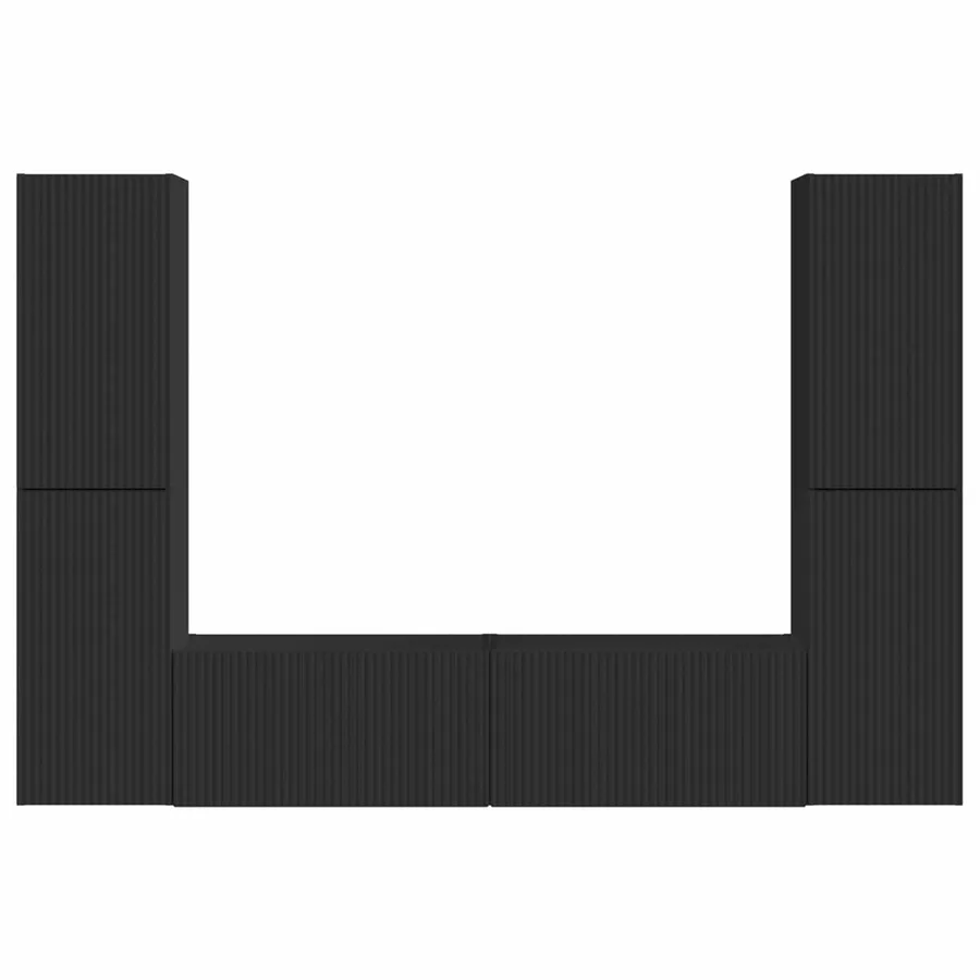 Ensemble meuble TV 6 pcs Noir Bois d'ingénierie - 7