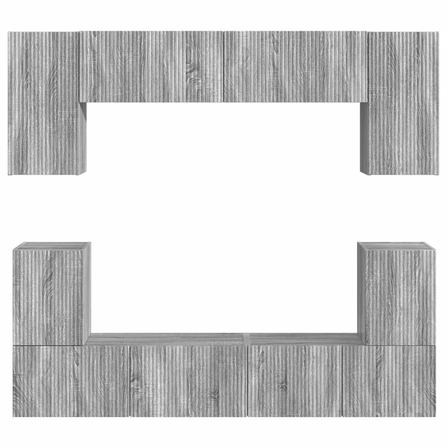 Ensemble meuble TV 5 pcs Gris Sonoma Bois d'ingénierie - 10