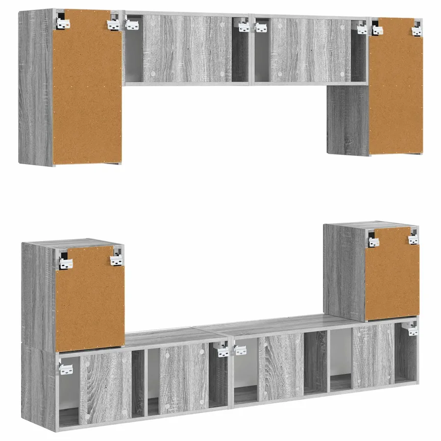Ensemble meuble TV 5 pcs Gris Sonoma Bois d'ingénierie - 11
