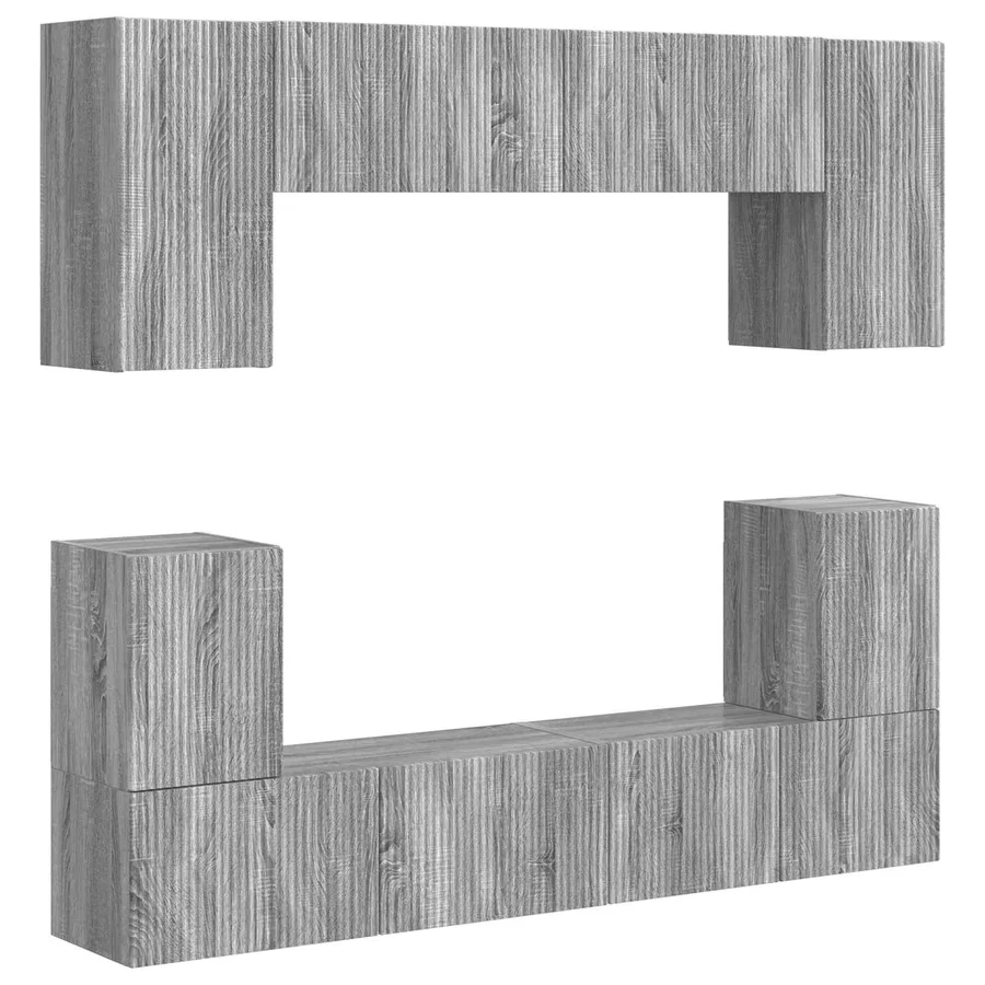 Ensemble meuble TV 5 pcs Gris Sonoma Bois d'ingénierie - 2