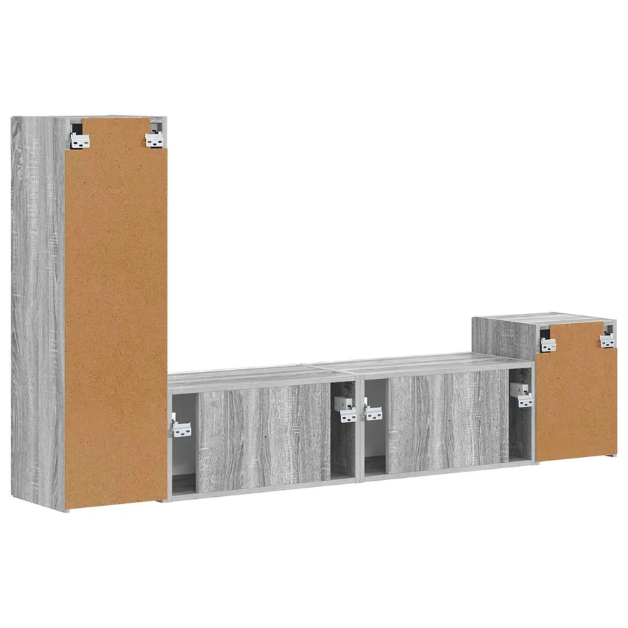 Ensemble meuble TV 4 pcs Gris Sonoma Bois d'ingénierie - 9