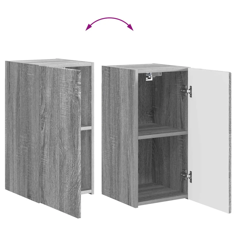 Ensemble meuble TV 4 pcs Gris Sonoma Bois d'ingénierie - 12