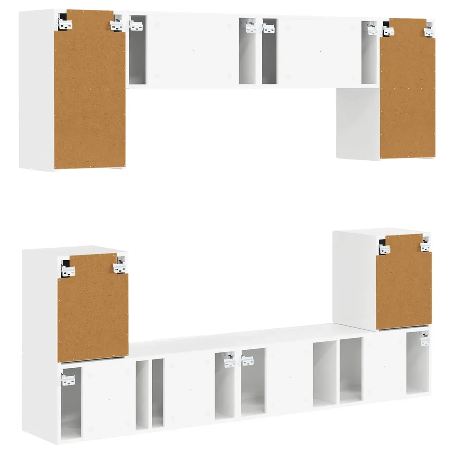 Ensemble meuble TV 5 pcs Blanc brillant Bois d'ingénierie - 11
