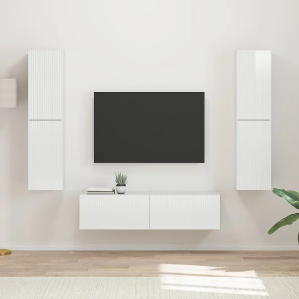 Ensemble meuble TV 6 pcs Blanc brillant Bois d'ingénierie