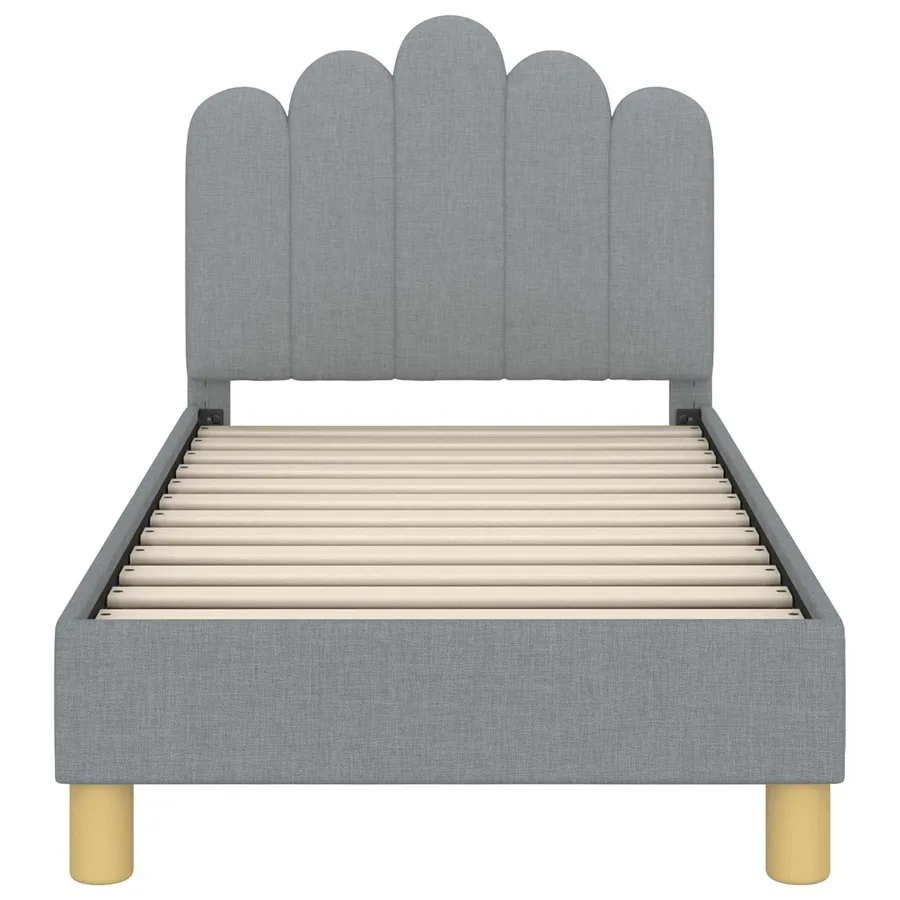 Cadre de lit pour tout-petit avec tête de lit Gris clair Tissu - 5