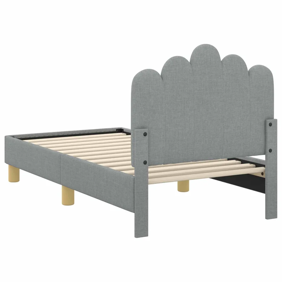 Cadre de lit pour tout-petit avec tête de lit Gris clair Tissu - 7