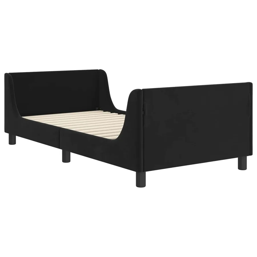 Cadre de lit pour enfants avec tête de lit Noir 80 x 200 cm - 4