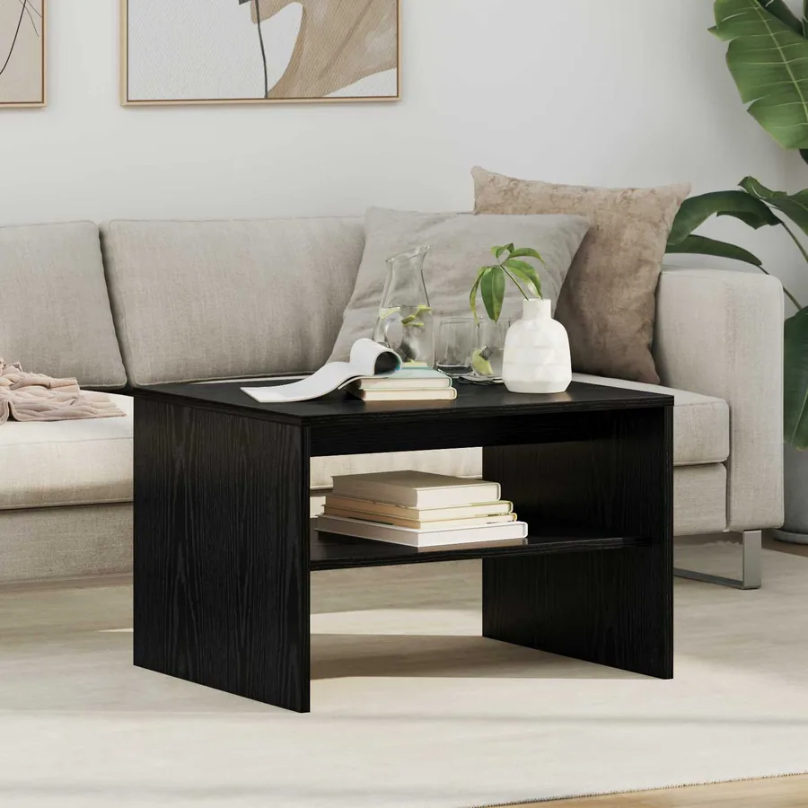 Table basse Chêne noir 60 x 50 x 40 cm Bois d'ingénierie