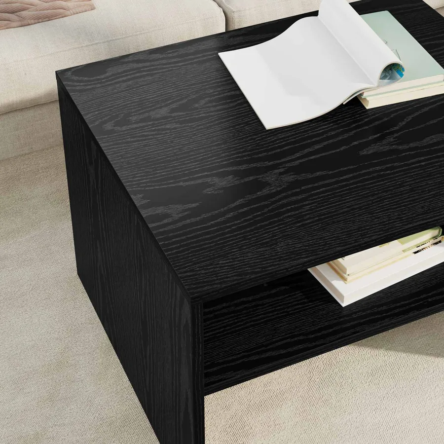 Table basse Chêne noir 60 x 50 x 40 cm Bois d'ingénierie - 4