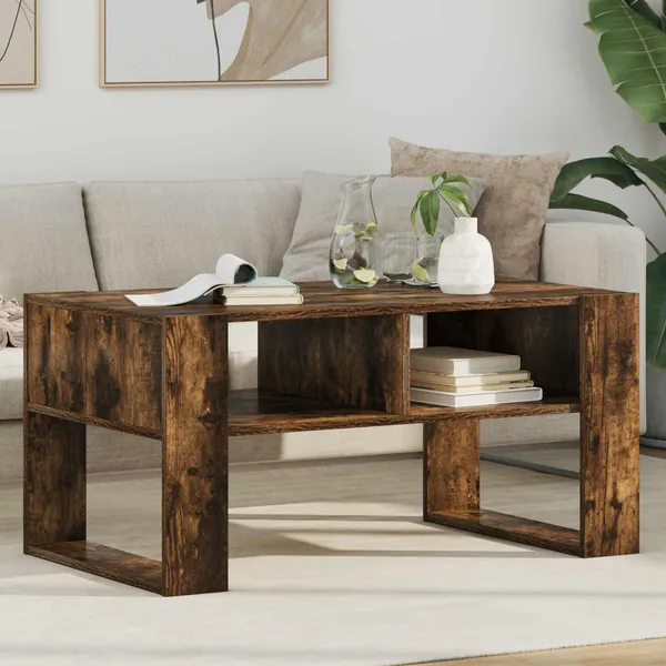 Table basse Chêne fumé 92 x 53 x 45 cm Bois d'ingénierie