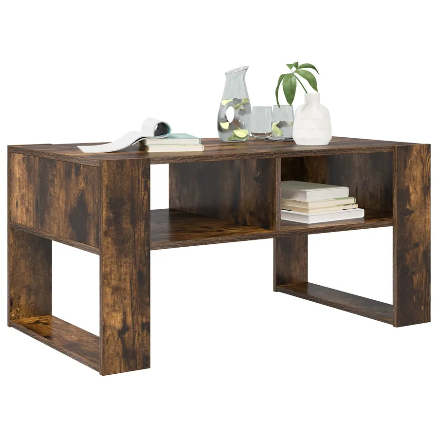 Table basse Chêne fumé 92 x 53 x 45 cm Bois d'ingénierie - 3