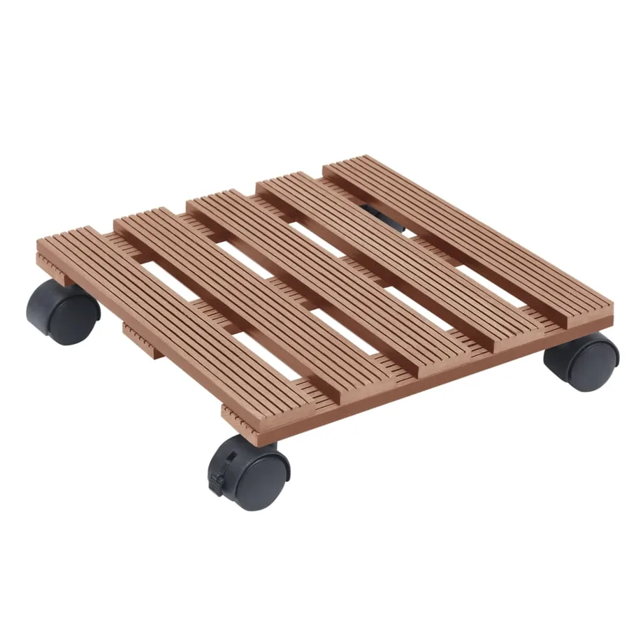 Chariots à plantes 4 pcs Marron 30x30x7,5 cm WPC - 2