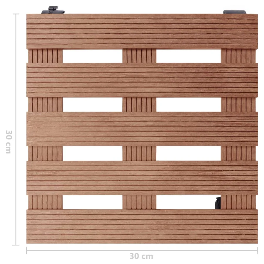 Chariots à plantes 4 pcs Marron 30x30x7,5 cm WPC - 6