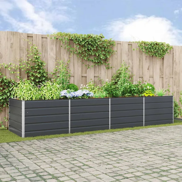 Jardinière Anthracite 385 x 100 x 75 cm Acier galvanisé
