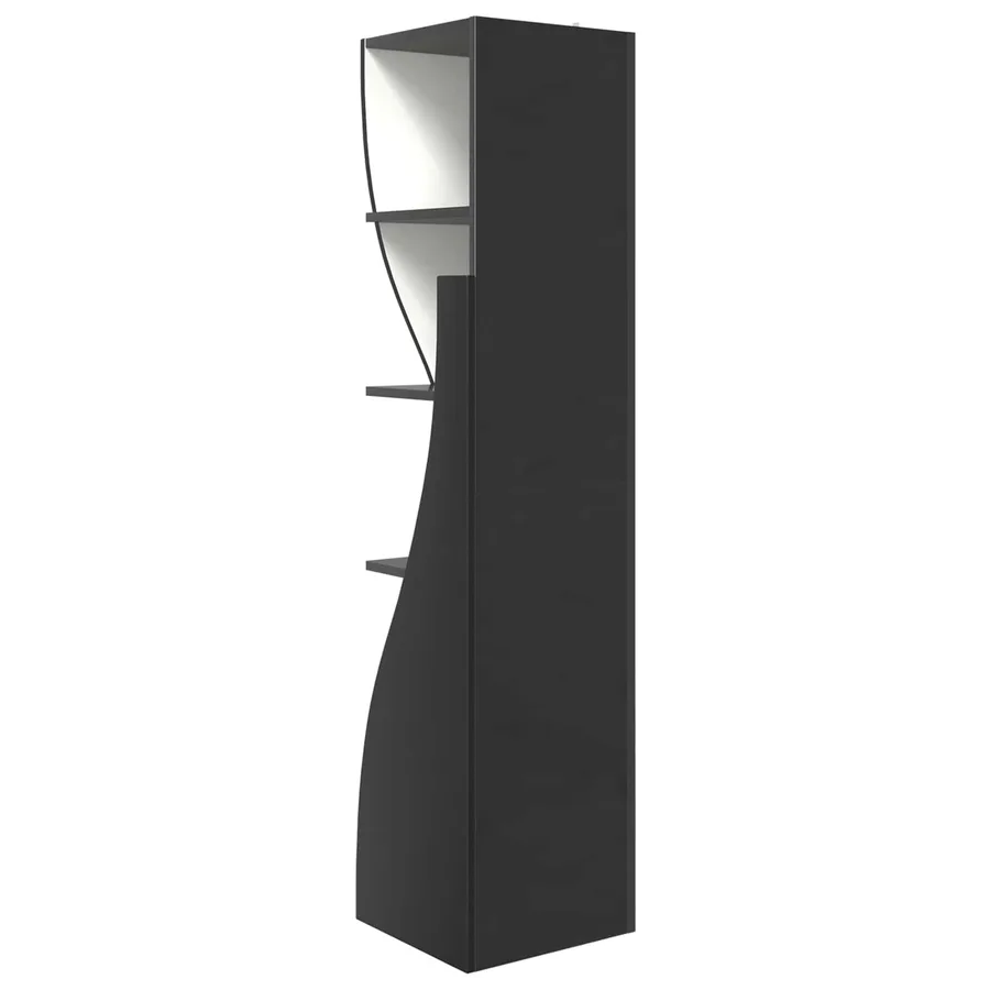 Meuble d'angle Noir 32x32x140cm Bois d'ingénierie - 7