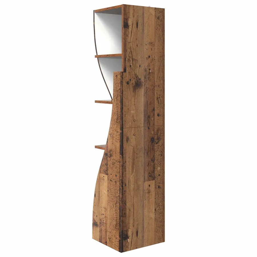 Meuble d'angle Bois ancien 32x32x140cm Bois d'ingénierie - 7