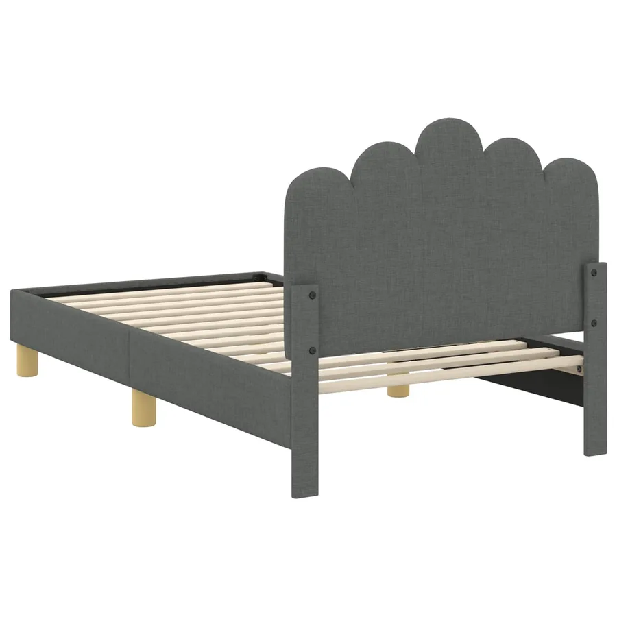 Cadre de lit pour enfants avec tête de lit Gris foncé Tissu - 7