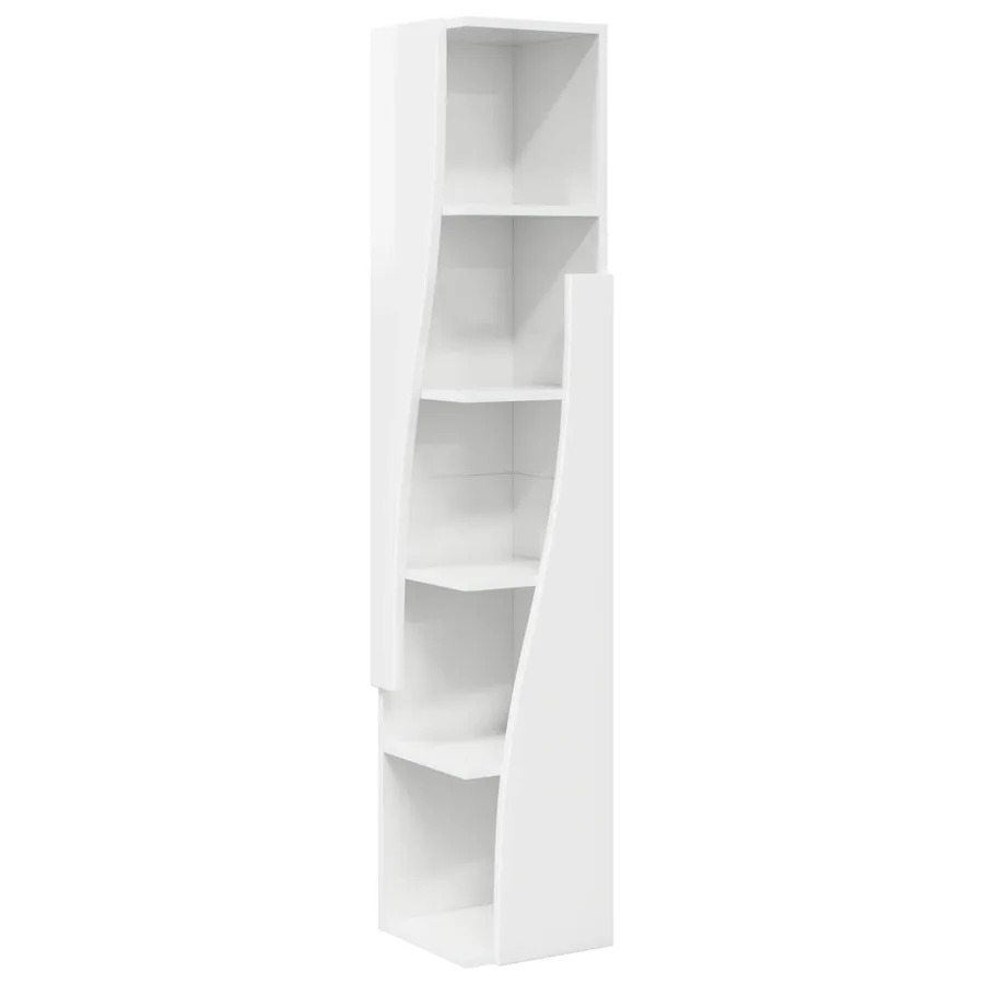 Meuble d'angle Blanc brillant 27,5x27x140cm Bois d'ingénierie - 2