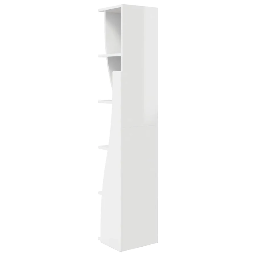 Meuble d'angle Blanc brillant 27,5x27x140cm Bois d'ingénierie - 7