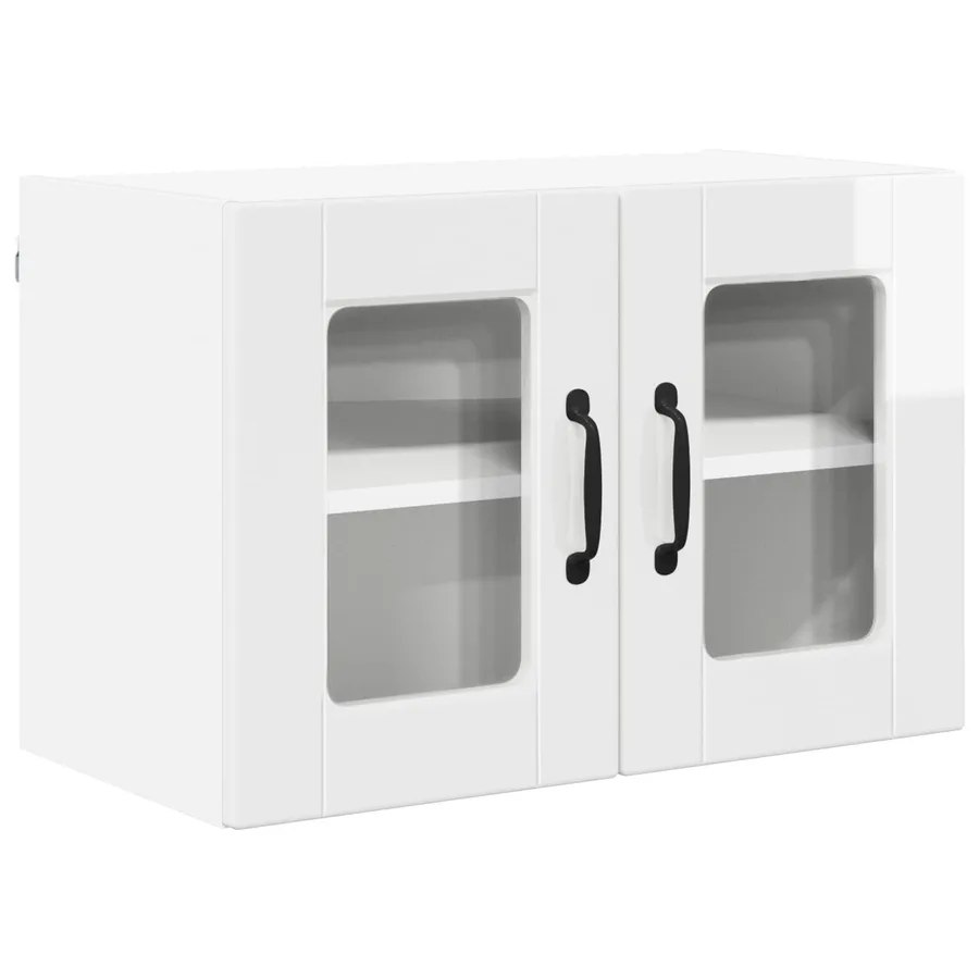 Cabinet en verre mural PORTO 2 pcs Blanc brillant - 5