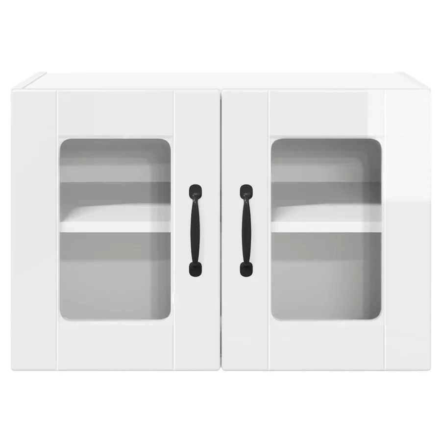 Cabinet en verre mural PORTO 2 pcs Blanc brillant - 7