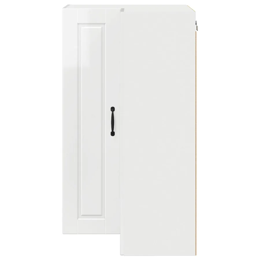 Cabinet d'angle mural PORTO Blanc brillant 57 x 57 x 100 cm - 6