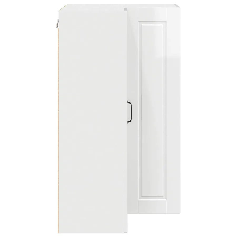 Cabinet d'angle mural PORTO Blanc brillant 57 x 57 x 100 cm - 7