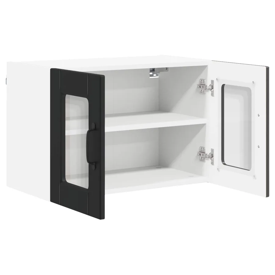Cabinet en verre mural PORTO 2 pcs Noir 60 x 31 x 40 cm - 6